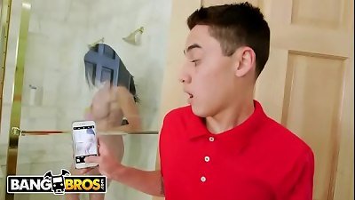 BANGBROS - Juan El Caballo Loco Spies On His milf Stepmom In bathroom