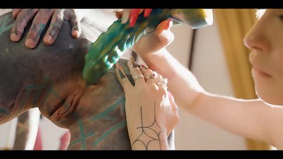 tattoo lezzies anal harassment - Anuskatzz dump all over Eden Ivy - Toys, gapes, ATM