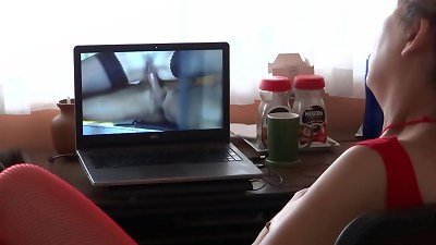 I love masturbating seeing enormous fragile on TV and laptop while stepson records me and jerks off