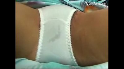 damsel  In Green Kimono Getting fucktoys To Her cunt On The couch