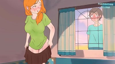 Steve spies on Alex taking off her miniskirt (he saw her bare pussy) Minecraft hentai cartoon Parody ! 2025