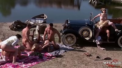 WHORNY FILMS greatest Outdoor pornography romp Ever torrid women indulge In immense gang fuck